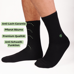 Bambus Diabetikersocken 4er-Paar in Schwarz