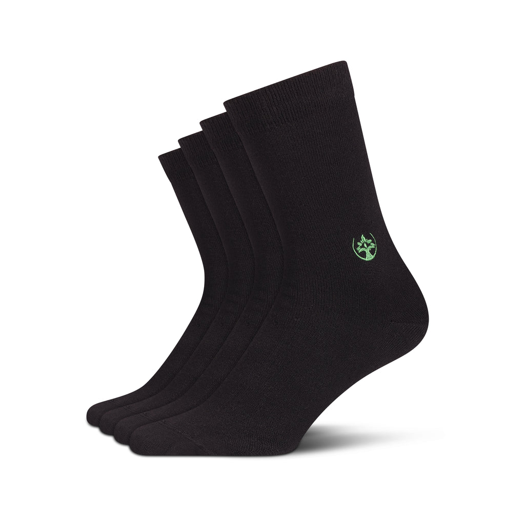 bambus socken mit frotteesohle Bambussocken lang für Damen 4er-Paar in Schwarz – Socks For Plants